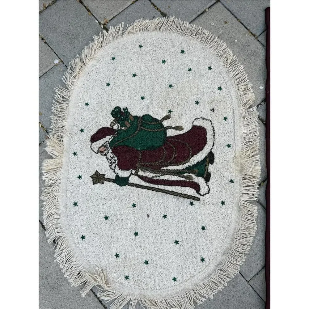 Lot of 4 Holiday Christmas Rugs – Snowman, Santa & Ornaments